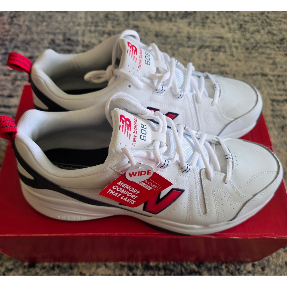 New Balance 608 Training White Red Navy MX608HR5 Mens Extra Wide 4E Size 11